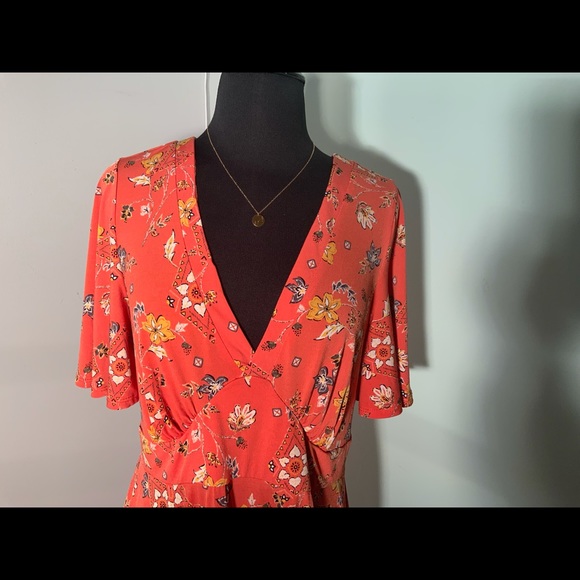 Torrid Beautiful Dark Orange Dress size 0x - Picture 3 of 6